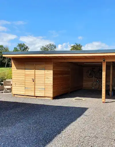 Alpine Larch Shadow Gap Profile Carport Alpine Austrian Larch shadow Gap Cladding