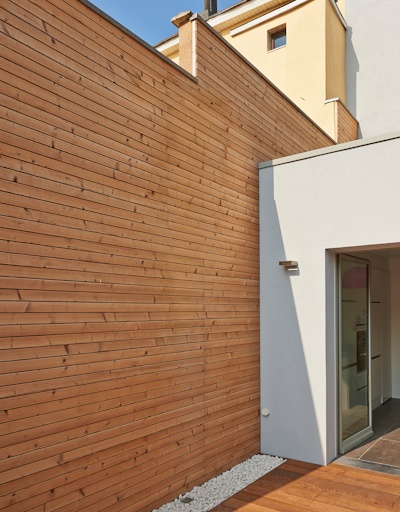 Timber Clad Slatted Fencing British larch Contemporary Fencing Slatted
